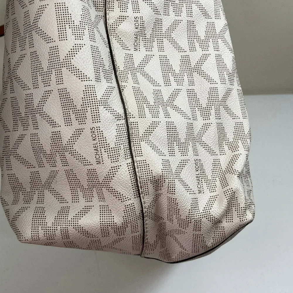 Michael Kors Jet Set Tote Bag Signature Monogram MK Logo Large Shoulder Bag